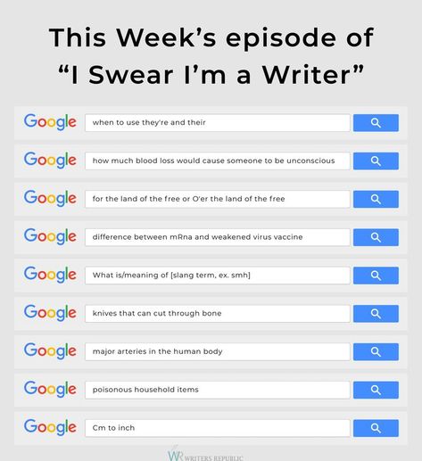 This week's episode of "I Swear I'm a Writer". 🧑‍💻 #WritingCommunity #writers #writing #amwriting #WritersLife #searchhistory I'm A Writer, Writer Memes, Writing Development, Writer Humor, Writing Humor, Writing Inspiration Tips, Writing Memes, Writing Dialogue Prompts, Writing Prompts For Writers