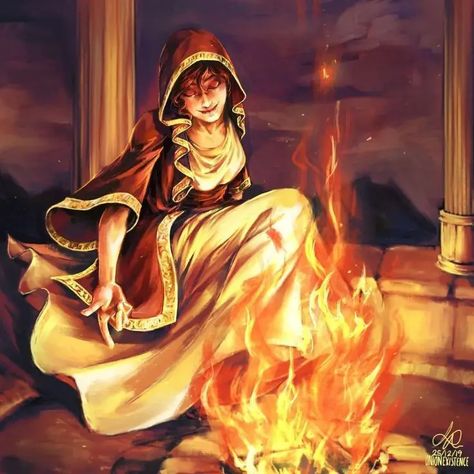 Hestia Goddess Art, Hestia Cabin, Goddess Hestia, Hestia Goddess, Hera Goddess, Goddess Of The Hearth, Passive Voice, Greek Pantheon, Greek Mythology Gods