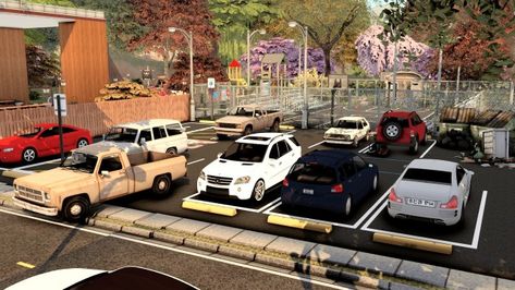 Sims 4 Cc Neighborhood, Sims 4 Parking Lot Cc, Sims 4 Park Layout, Sims 4 Realistic Builds, Sims 4 Park, Sims Cheats, Teen Hangout, 4 Family, Sims 4 Family