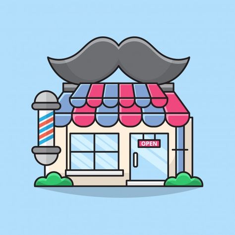 Barber Shop Drawing, Barbershop Illustration, Barber Drawing, Salon Drawing, Voxel Games, Logo Online Shop, Stationery Business Card, Hair Salon Logos, Salon Logo Design