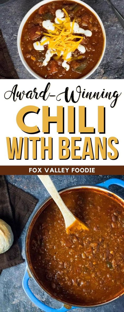 Chilli Recipe Award Winning, Best Chili Recipe Award Winning Crockpot, Chili With Beans Recipe, Best Damn Chili Recipe, Chili Recipe With Beans, Best Chilli Recipe, Recipe With Beans, Winning Chili Recipes, Award Winning Chili Recipe