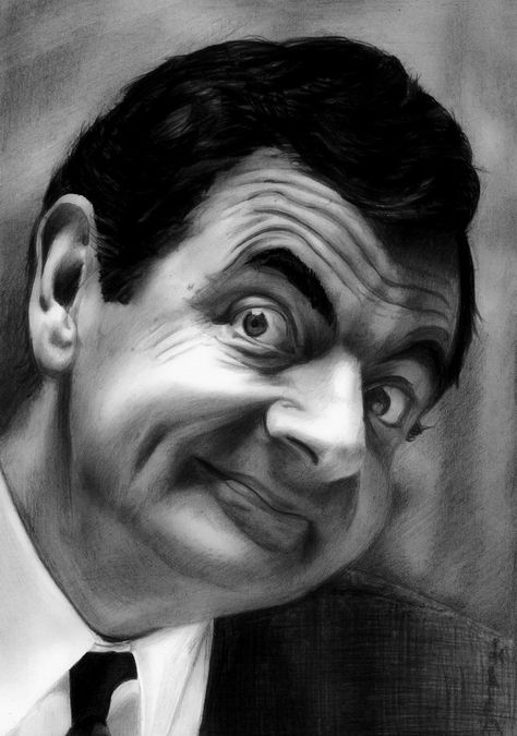 Rowan Atkinson / Mr. Bean Mr Bean Funny Face, Mr Bin, Mr Bean Funny, Mr Ben, Rowan Atkinson, Mixed People, Photo Naruto, Realistic Pencil Drawings, Face Drawing Reference