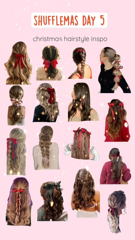 day 5! #shufflemas #shufflemasday5 #slay #preppy #blowup #fyp #christmas #preppychristmas #christmashairstyles #shuffleslay #fypshuffle #shufflefyp Cute Christmas Hairstyles, Cute Christmas Ideas, Hairstyle Examples, Preppy Christmas, Christmas Hairstyles, Teen Hairstyles, Hairstyles For School, Cute Christmas