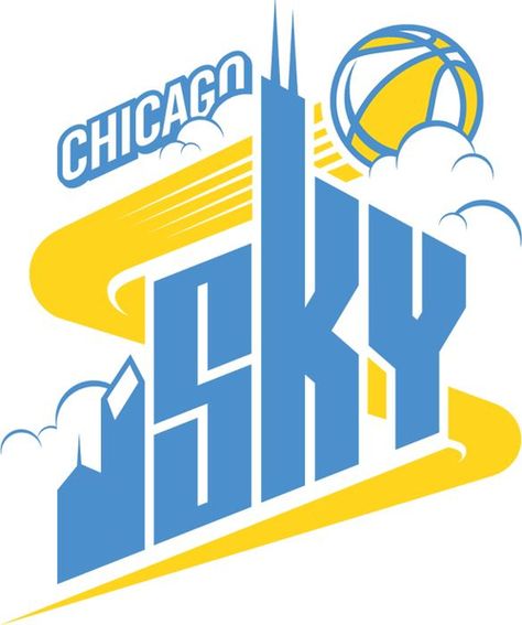 Chicago Sky (WNBA)   sportslogos.net Sky Logo, Chicago Pride, Logo Basketball, Chicago Sports, Basketball Leagues, Sky Color, A Basketball, National Basketball Association, Wnba