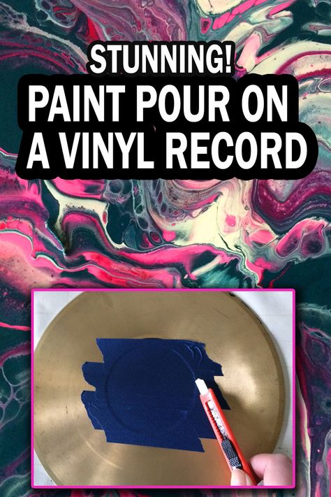 Vinyl Record Crafts Diy, Diy Vinyl Record Projects, Vinyl Records Crafts, Painted Records Vinyl, Vinyl Record Painting Ideas, Diy Vinyl Record, Record Projects, Vinyl Record Projects, Vinyl Records Diy