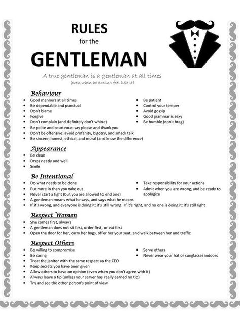 Gentlemen's Guide, Gentlemens Guide, Gentleman Rules, Gentlemans Guide, Good Grammar, Gentleman Quotes, Etiquette And Manners, Men Tips, True Gentleman