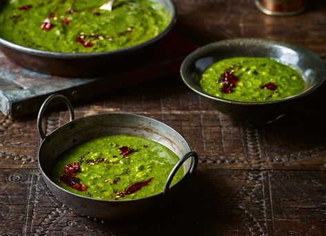 You can eat a bowl of this spinach and lentil dal on its own or serve it with rice. It flavours the spinach with lovely spices and coconut. Spinach Lentil, Vegan Dahl, Spinach And Lentil Dahl, Green Lentil Daal, Dal Indian Lentil Curry, Indian Dal Recipe, Yellow Lentil Dal, Dahl Recipe, Black Mustard Seeds