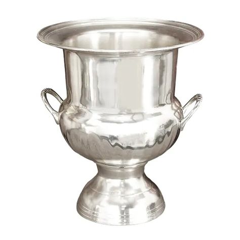 Charlton Home® Lange Metal Champagne Bucket & Reviews | Wayfair Silver Plate Decor, Silver Ice Bucket, Bucket Cooler, Wine Ice Bucket, Beverage Tub, Champagne Bucket, Wine Bucket, Ice Buckets, Silver Vase