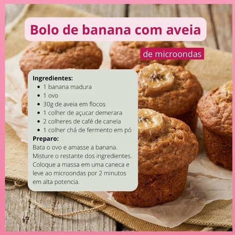 Bolo Fit, Fast Healthy Meals, Dump Cake Recipes, Microwave Recipes, Healthy Sweets Recipes, Hearty Breakfast, Clean Eating Diet, Healthy Sweets, Sweets Recipes