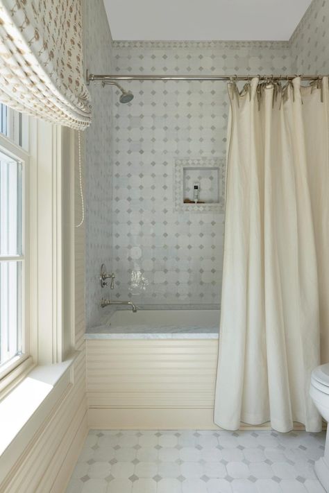 Charleston Project Reveal Pt. 2 | Bria Hammel Interiors Herringbone Brick Floor, Sleepover Room, Bria Hammel Interiors, Bria Hammel, Charleston House, Guest Home, Window In Shower, Primary Bathroom, Charleston Homes