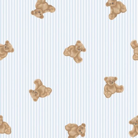 Please note this is a sample of the full roll product. Sample sizes are approximately 50cm x 30cm. Bear Nursery Wallpaper, Blue Bear Nursery, Teddy Bear Wallpaper Nursery, The Bear Wallpaper, Teddy Bear Nursery Theme, Baby Boy Wallpaper, Bear Nursery Theme, Classic Blue Wallpaper, Wallpaper S