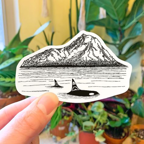 Pacific Northwest Tattoo, Alaska Tattoo, Package Orders, Small Art Studio, Dad Tattoo, Pacific Northwest Art, Orcas Island, Vinyl Stickers Laptop, Dad Tattoos