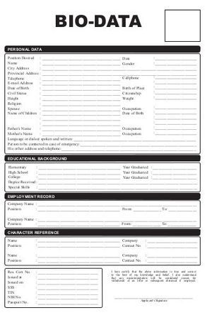 Bio data Form Philippines (copyrighted) Biodata Template, Bio Data Form, Resume Format Free Download, Resume Form, Biodata Format Download, Marriage Biodata Format, Biography Template, Resume Format Download, Job Resume Format