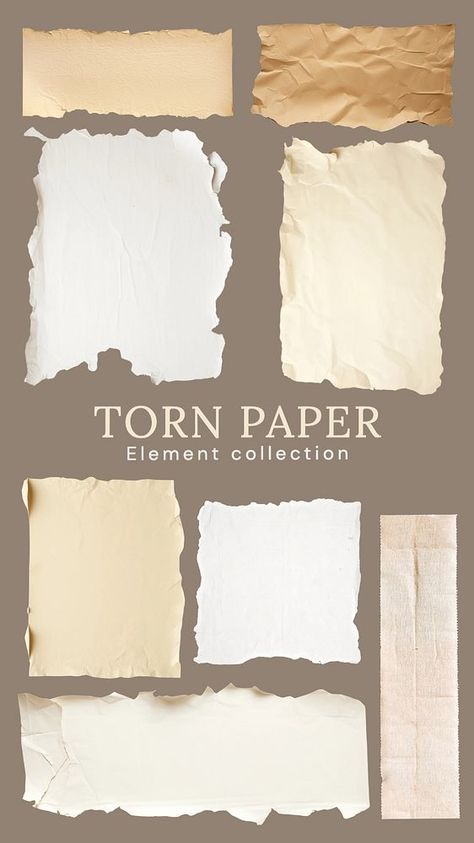 Editable torn paper design element set | premium image by rawpixel.com / Adjima Torn Paper Design, Torn Paper Collage, Ripped Paper, Presentation Ideas, Collage Vintage, Awesome Designs, Aesthetic Things, Torn Paper, Vintage Scrapbook