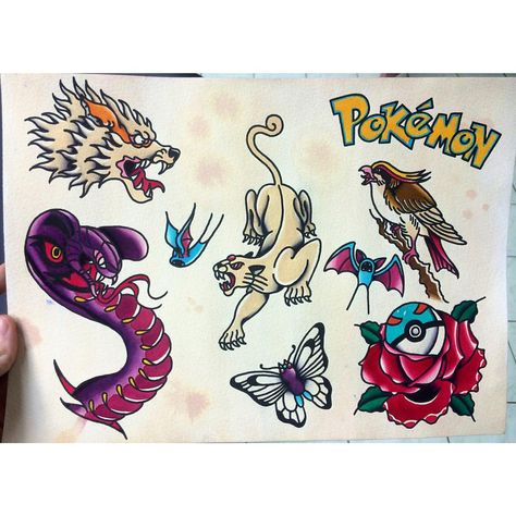 Crawling Panther, Pokemon Sleeves, Traditional Tattoo Stencils, Pokemon Tattoos, Pokemon World, Persian Tattoo, 151 Pokemon, Nerd Tattoo, Occult Tattoo