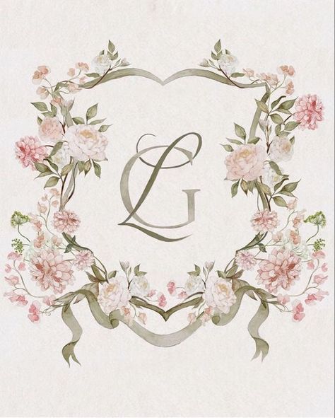 Name Design Art, Wedding Graphic Design, Nursery Illustration, Watercolor Monogram, Vintage Logos, Wedding Logo Design, Flower Graphic Design, Wedding Crest, Baby Clip Art