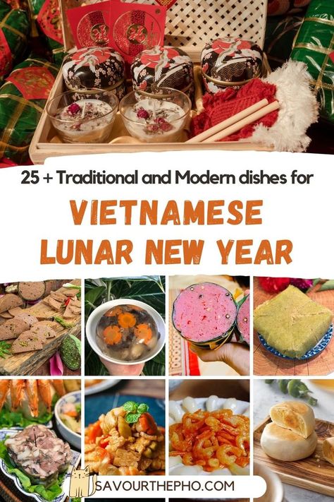 25+ Traditional & Modern Vietnamese Dishes for Lunar New Year Lunar New Year Food, Cha Recipe, Vietnamese Pancakes, Vietnamese Lunar New Year, Lunar New Year Celebration, Vietnamese New Year, New Year Food, Vietnamese Dishes, Recipes Asian