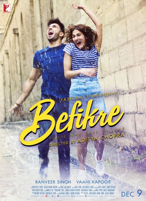 Befikre Movie, Julie Ordon, Bollywood Poster, Movie Frames, Vaani Kapoor, Aditya Chopra, Living Life To The Fullest, Movies Posters, Movies To Watch Online