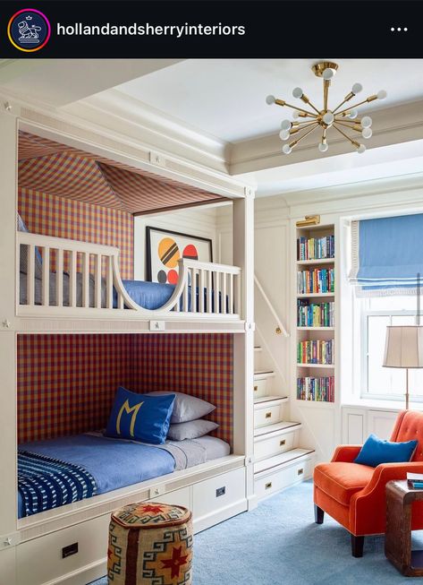 Boys Bedroom Ideas, Futon Bunk Bed, Bunk Beds Built In, Built In Bunks, Bunk Rooms, Cool Bunk Beds, Bunk Beds With Stairs, Bunk Bed Designs, Kids Bunk Beds