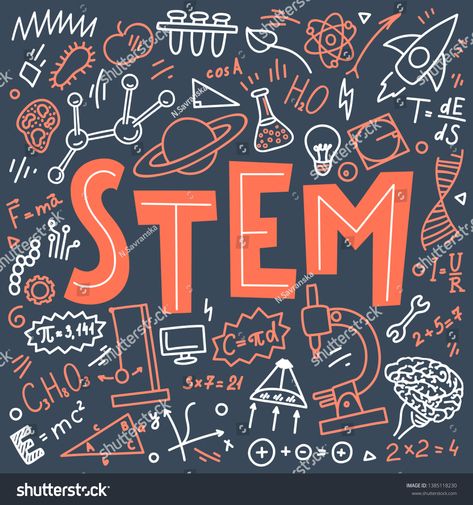 STEM. Science, technology, engineering, mathematics. Science education doodles and hand written word \ #Ad , #sponsored, #engineering#mathematics#technology#STEM Woman In Stem, Stem Club, Mathematics Activities, Recycle Old Clothes, Wallpaper Tumblr Lockscreen, Kids Doodles, E Mc2, Stem Science, Stem Education