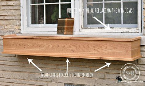 Serendipity Refined Blog: How To Build A DIY Rustic Cedar Window Flower Box Window Trim Diy, Window Shutters Diy, Exterior Window Trim, Cedar Window Boxes, Diy Window Trim, Repurposed Crafts, Window Diy, Window Boxes Diy, Diy Exterior