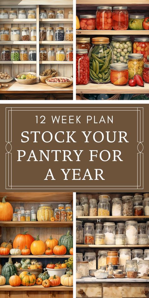 Forget the stress of daily market runs! We've got the ultimate guide to help you build a pantry that will carry you through the year with ease. Pantry Blueprint, Build A Pantry, Pantry Plans, Emergency Preparedness Food Storage, Survival Food Storage, Emergency Preparedness Food, Stock Your Pantry, Home Canning Recipes, Homemade Pantry