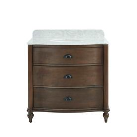 Scott Living 36-In Coffee Single Sink Bathroom Vanity With Carrara Natural Marble Top 1054Va-36-222 Curved Vanity, Single Sink Bathroom Vanities, Marble Bathroom Vanity, Royal Bathroom, Ikea Mirror, Scott Living, Single Sink Bathroom, Single Sink Vanity, Double Sink Bathroom