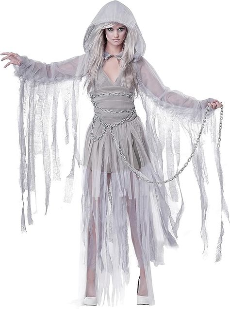 Spirit Costume, Ghost Spirit, Party City Costumes, Horror Halloween Costumes, Haunting Beauty, California Costumes, Ghost Costume, Halloween Costume Shop, Halloween Party Themes