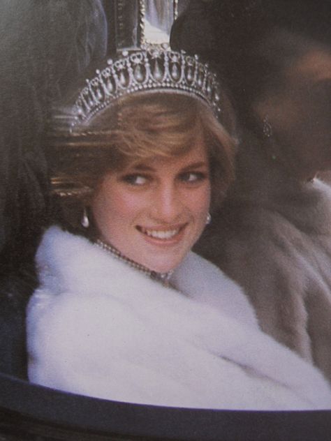 November 4, 1981: Princess Diana attending her first State Opening of Parliament. The Princess, Tiara, A Woman, White