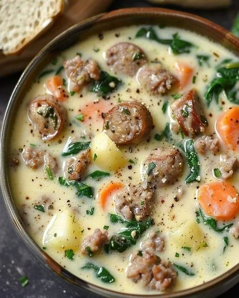 Optimal Recipes, Sausage Soup Recipes, Homemade Soups, Italian Sausage Soup, Flavorful Vegetables, Italian Soup, Creamy Parmesan, Sausage Soup, Soup And Sandwich