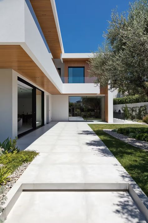 L2 Residence: A Patras House with a Unique L-Shape | HomeAdore H Shaped House Exterior, House L Shape Design, Small L Shaped House Design, L Shaped Modern House, L Shape House Design Exterior, L Shape House Design, U Shape House, L Shaped Building, L Shaped Patio