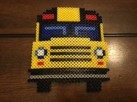 School is in session School Bus Perler Bead Pattern, Diy Perler Bead Crafts, Beads Designs, Bead Projects, Melty Beads, Diy Perler Beads, Iron Beads, Bead Ideas, Perler Beads Designs