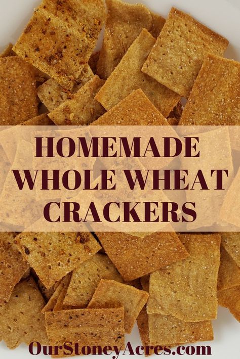 Whole Wheat Crackers Recipe, Wheat Crackers Recipe, Homemade Crackers Recipe, Whole Wheat Crackers, Healthy Crackers, Plant Based Recipe, A Couple Cooks, Wheat Crackers, Homemade Crackers