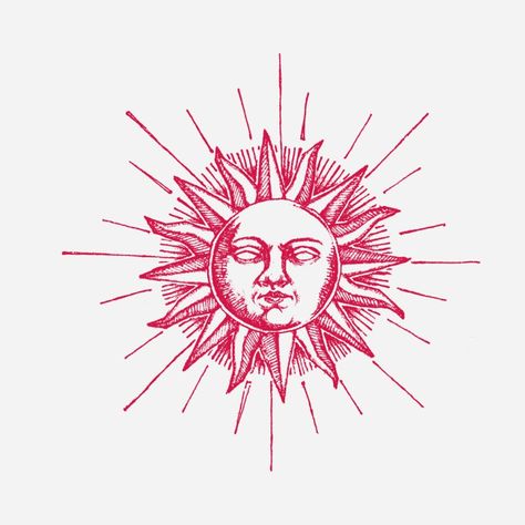 Micah Ulrich, Red Ink, A Drawing, The Sun, Men's T Shirt, Sun, Red, T Shirt