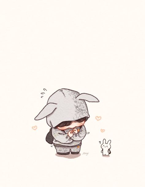 Bt21 Kookie Cute, Bts Chibi Jungkook Cute, V Chibi, Chibi Wallpaper, Bunny Drawing, Fanart Bts, K Wallpaper, Jungkook Fanart, Happy Ending