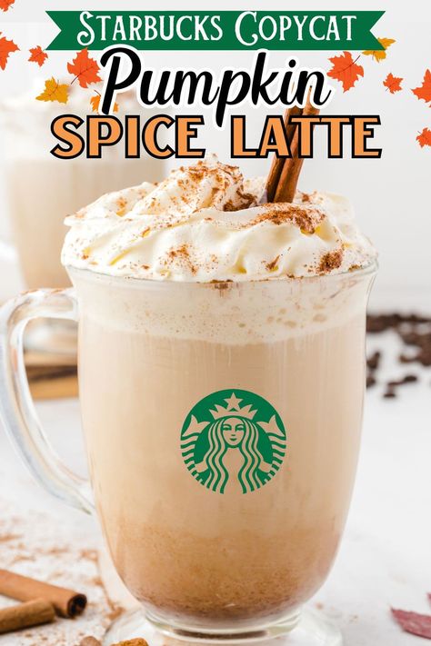 Save yourself time and money with this simple homemade pumpkin spice latte recipe. No need to make a run to the coffee shop to enjoy this classic fall beverage. Now, you can just make it for yourself from the comfort of your home and you just need a little pumpkin puree, pumpkin spice mix,coffee and a few other pantry staples! #starbucks #PSL #pumpkinspice #pumpkinspicelatte #copycat Starbucks Psl Copycat Recipe, Pumpkin Spice Latte With Pumpkin Puree, Starbucks Pumpkin Spice Latte Recipe, Copycat Pumpkin Spice Latte, Starbucks Psl, Puree Pumpkin, Fall Coffee Drinks, Pumpkin Spice Latte Recipe, Homemade Pumpkin Spice Latte