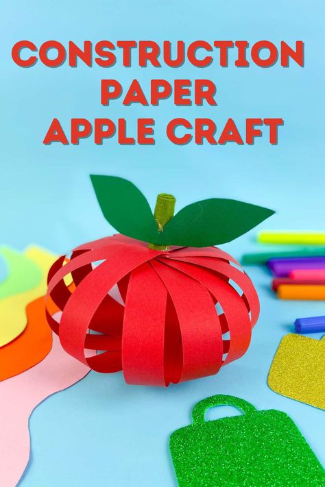 Make an apple for the teacher or to celebrate fall with this cute construction paper apple craft. Here is how to make it! A For Apple Craft, Paper Apple Craft, Apple Paper, A For Apple, Paper Apple, Apple Craft, Edible Crafts, Apple Theme, Toilet Paper Roll Crafts