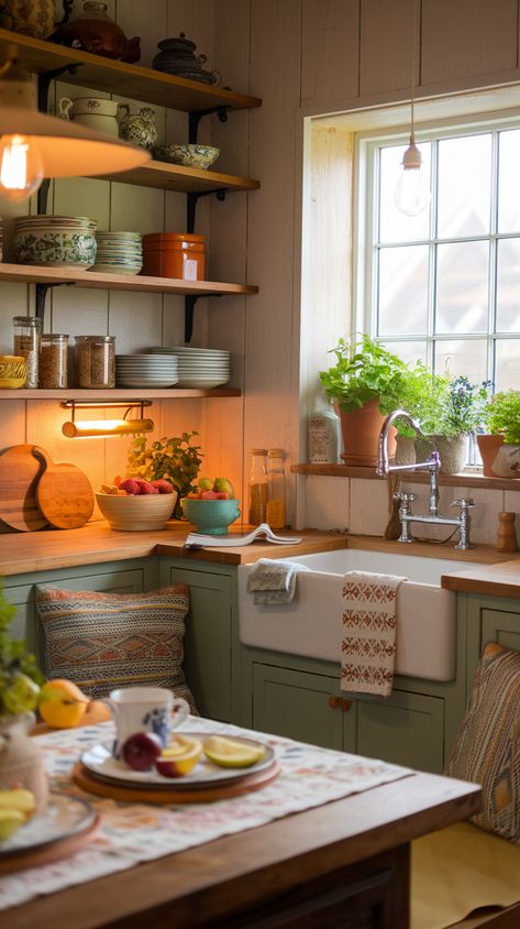 Transform Your Kitchen into a Cozy Café Haven with These Stunning Makeover Ideas! Small Cozy Kitchen, Cozy Coffee Bar, Booth Kitchen, Diner Booth, Farmhouse Sink Installation, Coffee Nook, Home Coffee Bar, Yellow House, Cozy Coffee