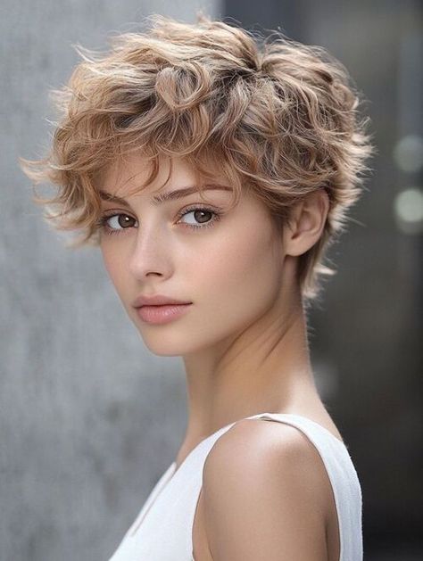 Best Pixie Haircuts for Round Faces with Wavy Hair – Trendy Styles for Every Hair Type Blond Pixie, Job Interview Hairstyles, Wavy Pixie Cut, Bangs Ideas, Wavy Pixie, Longer Pixie Haircut, Pixie Haircut For Round Faces, Curly Hair Braids, Pixie Cut With Bangs