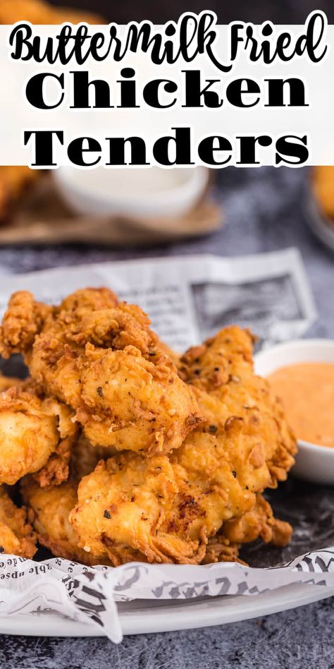 Chicken Dipped In Egg And Flour, Buttermilk Fried Chicken Tenders Recipes, Fried Chicken Tenderloins Recipes, Chicken Tender Recipes Buttermilk, Butter Milk Chicken Tenders, Diy Fried Chicken, Hand Breaded Chicken Tenders, Homemade Crispy Chicken Tenders, Instapot Chicken Tenders