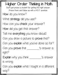 Most classrooms I've taught in have at least one or two early finishers that grasp the lesson quickly, speed through the independent wo... Higher Order Thinking, Math Intervention, Math Instruction, Math Strategies, Second Grade Math, Third Grade Math, Math Workshop, 5th Grade Math, E Mc2