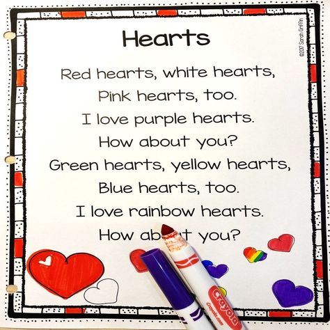 Fun, short, sweet, and silly Valentine's Day poems for kids | printable poems and songs for children in preschool, prek, kindergarten, first grade, and second grade. #valentine #poemsforkids February Poems For Kids, Valentine Fingerplays, Valentine’s Day Songs Preschool, Valentines Literacy Preschool, Valentines Poems For Kids Parents, Valentine Poems For Kids, Valentines Day Poems For Kids, February Poems, Short Valentines Day Poems