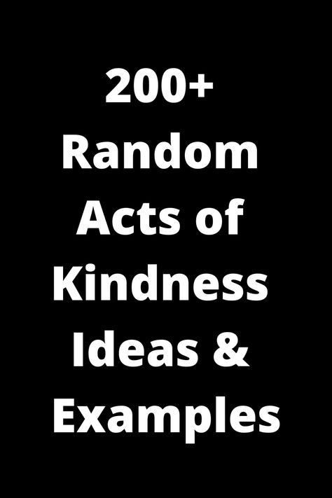 Looking for ways to spread kindness and make a positive impact on others? Check out these 200+ random acts of kindness ideas and examples for inspiration. From simple gestures to meaningful deeds, there's something for everyone to brighten someone's day. Start incorporating more kindness into your life and see the ripple effect it creates in the world around you. Explore the list, choose what resonates with you, and let's make the world a better place together through small acts of compassion. Small Acts Of Kindness Ideas, Random Acts Of Kindness Activities, Random Acts Of Kindness Ideas, Acts Of Kindness Ideas, Kindness Ideas, The Ripple Effect, Kindness Gifts, Kindness Day, Kindness Activities