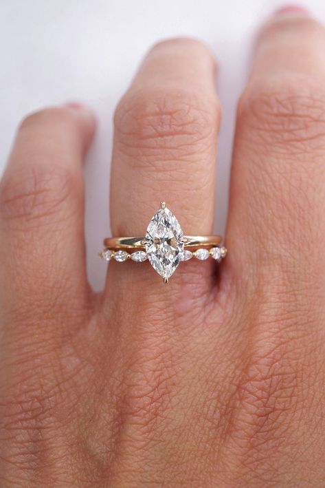 Marquise Wedding Band Set, Ring Combinations, Engagements Rings, Marriage Rings, Marquise Wedding Ring, Marquise Engagement Ring, Girls Ring, Dream Wedding Ring, Marquise Diamond Ring