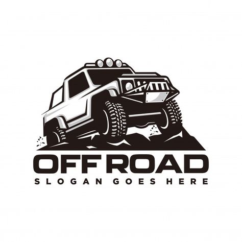 Off road car logo template Premium Vector Road Logo, Jimny Suzuki, Car Sticker Design, Car Vector, Offroad Jeep, Nissan Patrol, Car Logo, Jeep 4x4, Travel Logo