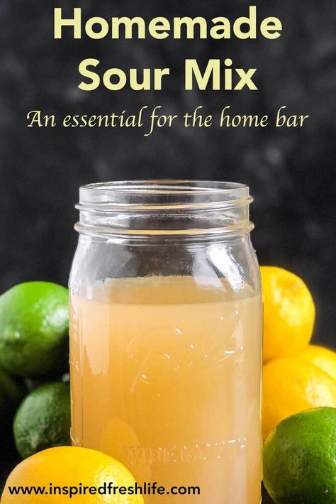 Sweet And Sour Mix Recipe, Homemade Sour Mix, Vodka Sour, Sour Drink, Cherry Vodka, Acacia Gum, Sour Mix, Fresh Lemonade, Ingredient Substitutions