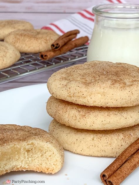 Perfectly pillowy soft snickerdoodles, best ever snickerdoodle cookie recipe Soft Thick Snickerdoodle Cookies, Snickerdoodle Cookies No Egg, Cinnamon Sugar Dessert, Soft Snickerdoodles, Cinnamon Sugar Desserts, Snickerdoodle Cookie Recipe, Snickerdoodle Cookie, Dessert Alternatives, Dessert Cookies