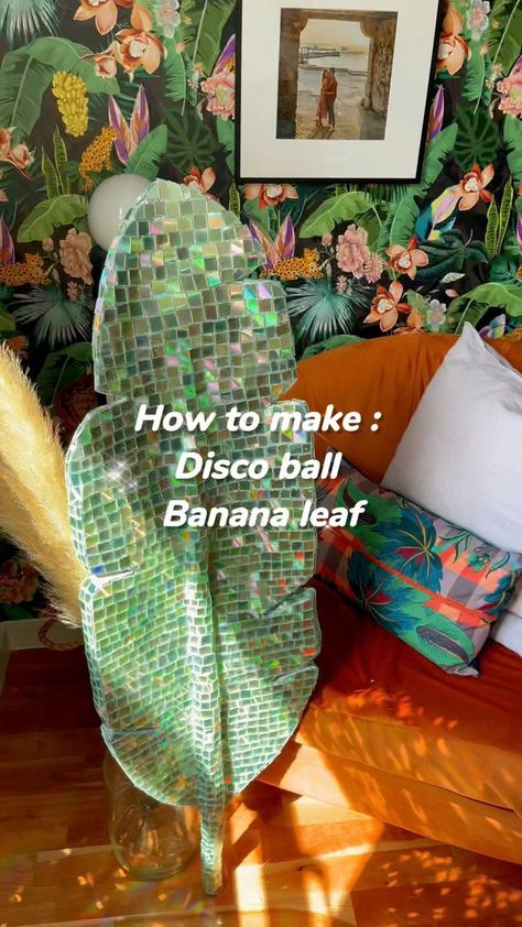 Make A Disco Ball, Decoration For Wall, Hanging Leaf, Blue Deck, Summer Deck, Decorating Ideas On A Budget, Deck Decorating Ideas, Deck Decorating Ideas On A Budget, Diy Crafts Room Decor