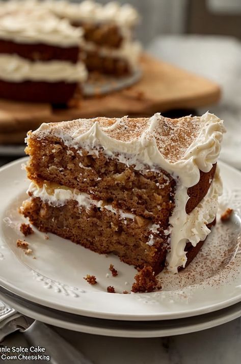 Indulge in this moist Apple Spice Cake topped with creamy cheese icing—a perfect fall treat! Bursting with cinnamon and apple flavors. #FallDesserts #AppleCake #Baking #DessertLovers #ComfortFood Spice Cake Decoration, Apple Spice Cake With Cream Cheese Icing, Spice Cale, Apple Spice Cake Using Box Cake, Boxed Spice Cake Recipes Ideas, Apple Cake Recipes Moist, Spice Cake Mix Recipes, Apple Spice Cake Recipe, Spiced Apple Cake