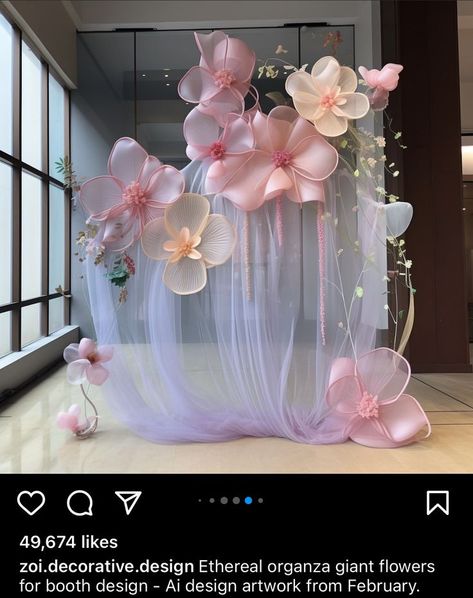 Decoration With Paper, Paper Flowers Easy, Paper Crafts Ideas, Crafts For Beginners, Giant Flowers Diy, Diy Paper Flowers, Flowers Easy, Wedding Backdrop Design, Birthday Party Theme Decorations